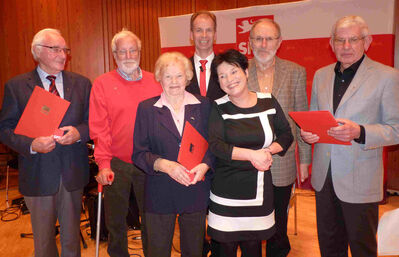 Georg Weinmann, Heinz Goebel, Lina Müller, Jörg Buchholz, Katrin Altpeter, Siegfried Künzel und Anton Nindl