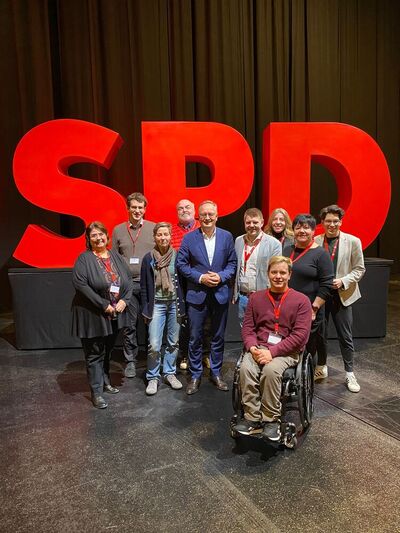 Delegierten Rems-Murr gemeinsam mit Landesvorsitzendem Andreas Stoch Stoch