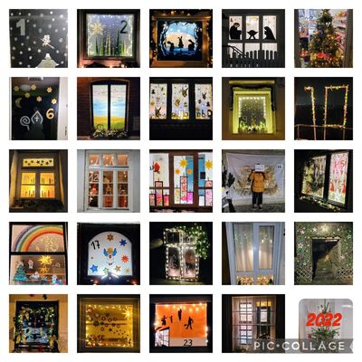 Alle 24 Adventsfenster 2022 der Aktion Neustadt-Hohenacker; Foto: Thomas Jenisch -
