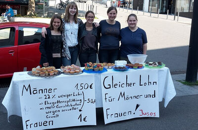 Der Stand der Juso-AG Unteres Remstal auf dem Alten Postplatz