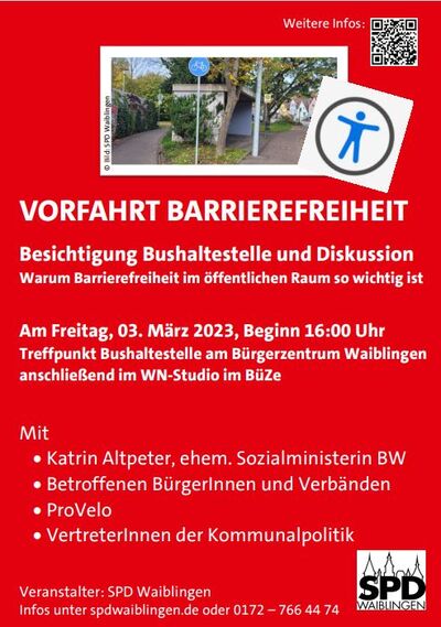 Vorfahrt Barrierefreiheit - 03.03.23 ab 16:00 Uhr